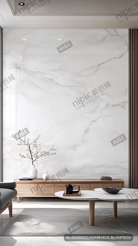 现代简约大理石客厅一角