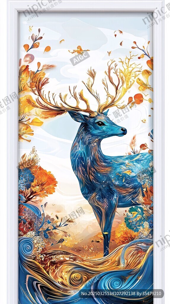 梦幻蓝鹿绘于多彩自然间