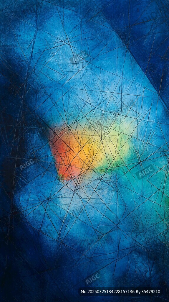 梦幻蓝调抽象纹理艺术图