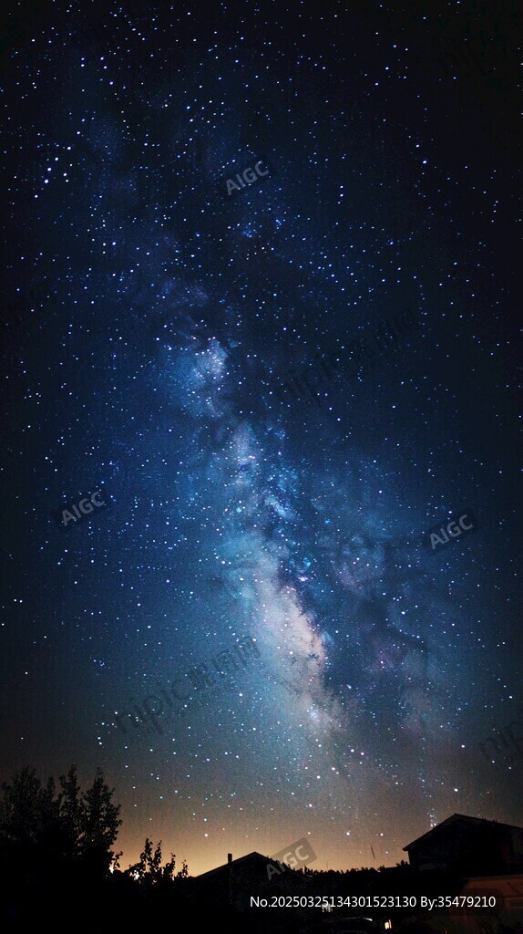 璀璨星空下的静谧村落
