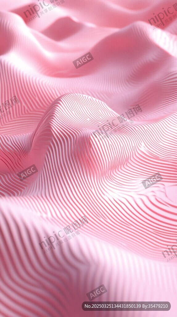 粉色波纹质感布料纹理