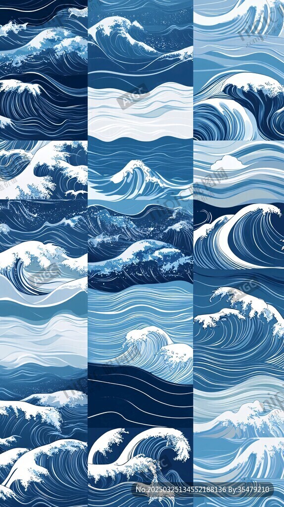 海洋波浪图案集合