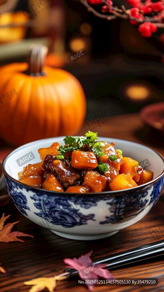 中式南瓜炖肉 秋日美味