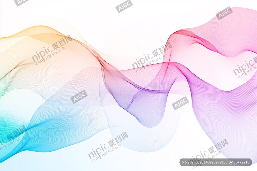 彩色飘逸动感抽象线条背景
