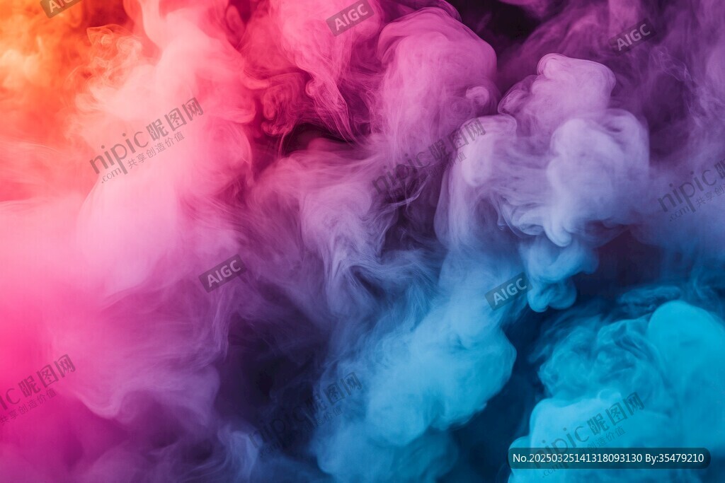 梦幻多彩烟雾艺术画面