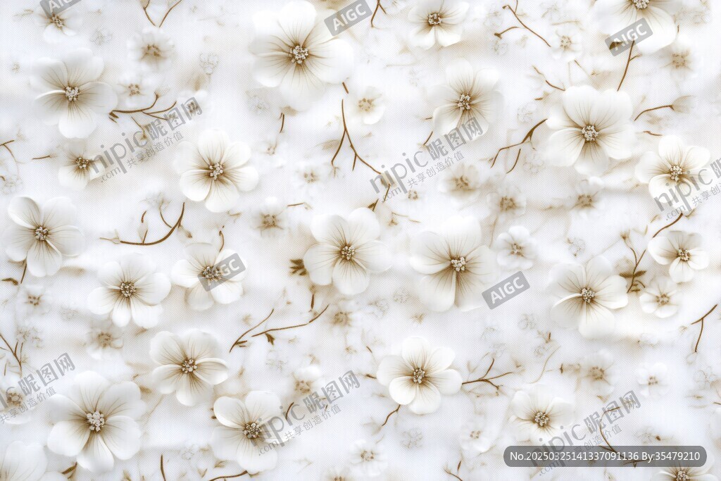 白色繁花背景图