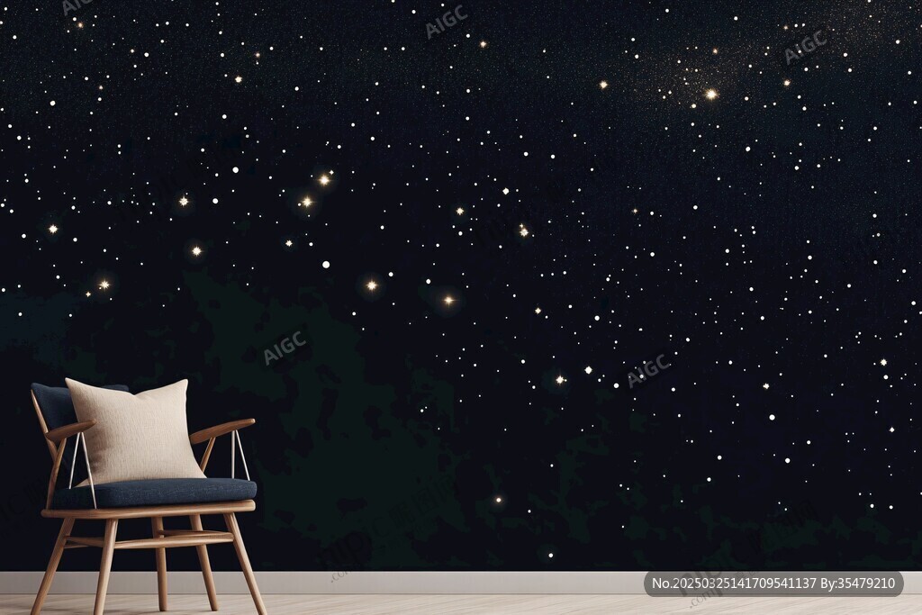 星空背景下的静谧座椅