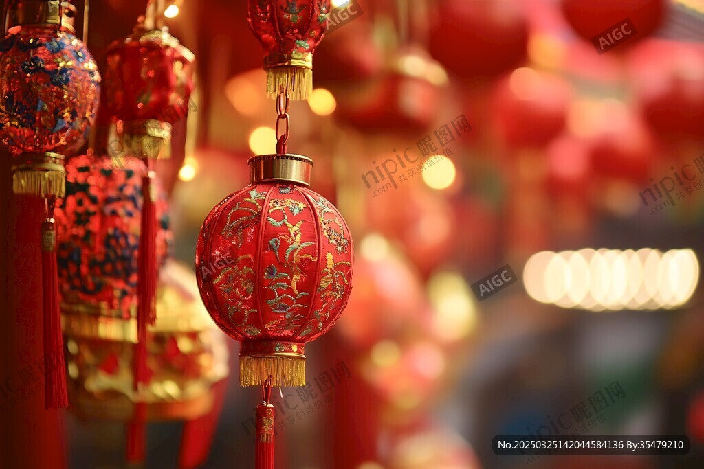 喜庆红灯笼 点亮节日氛围