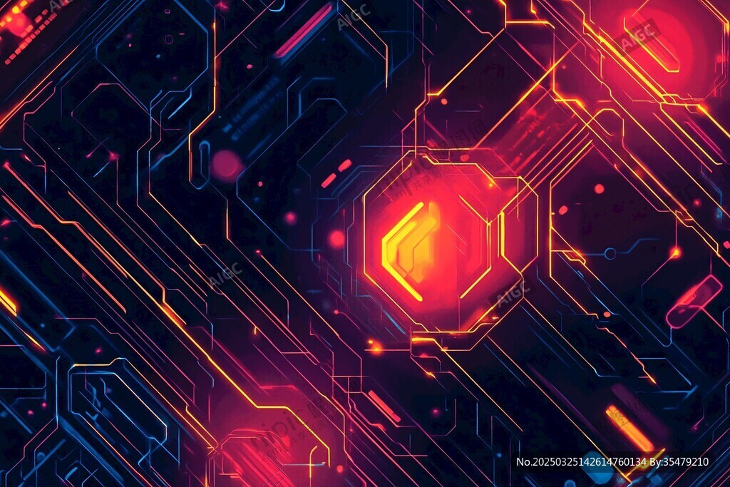 炫彩科技风电路背景图案