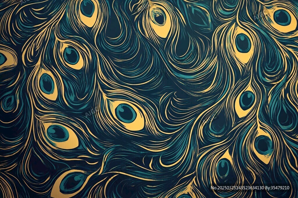 孔雀羽毛梦幻纹理图案