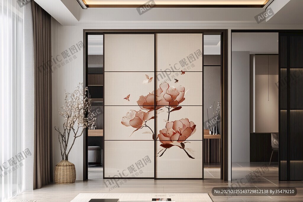 中式花鸟移门的雅致空间