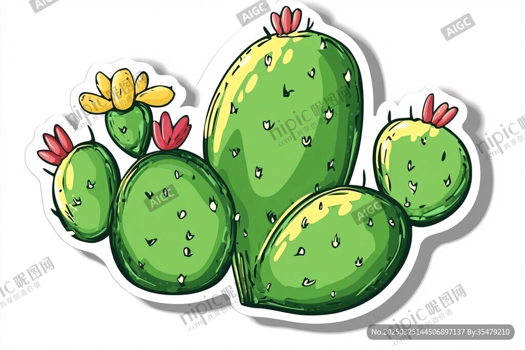 可爱卡通仙人掌插画