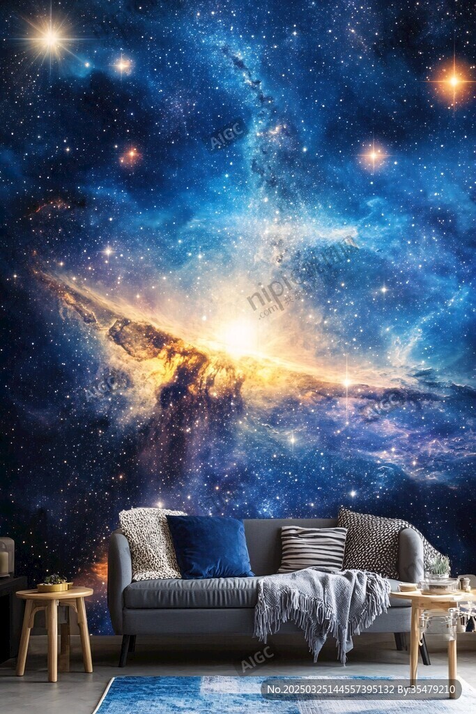 梦幻星空客厅背景墙