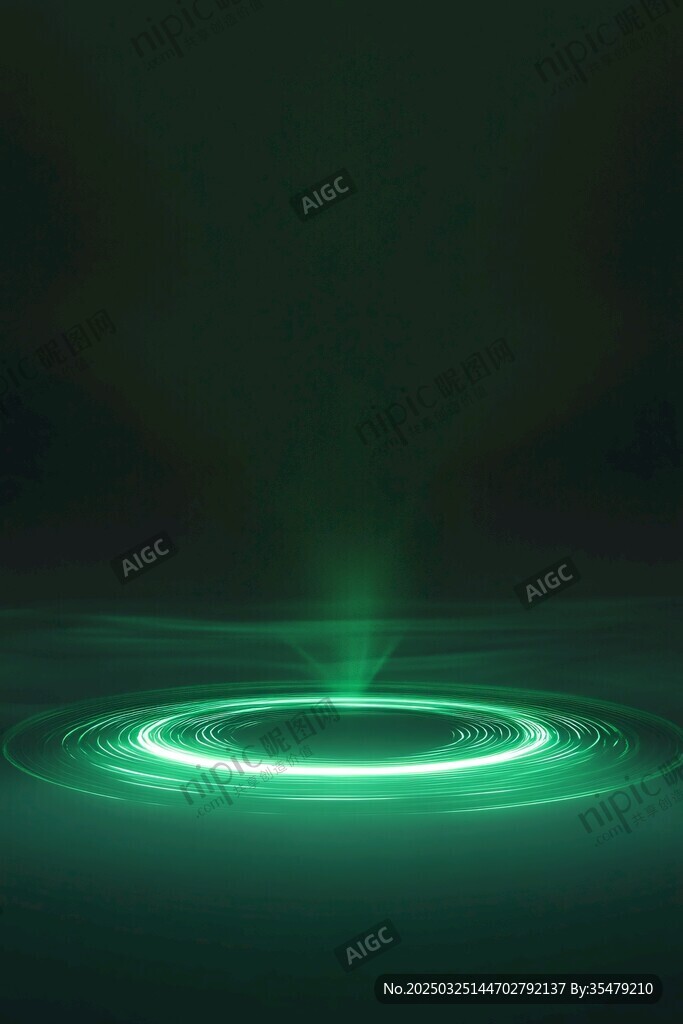 绿色光效环形神秘背景