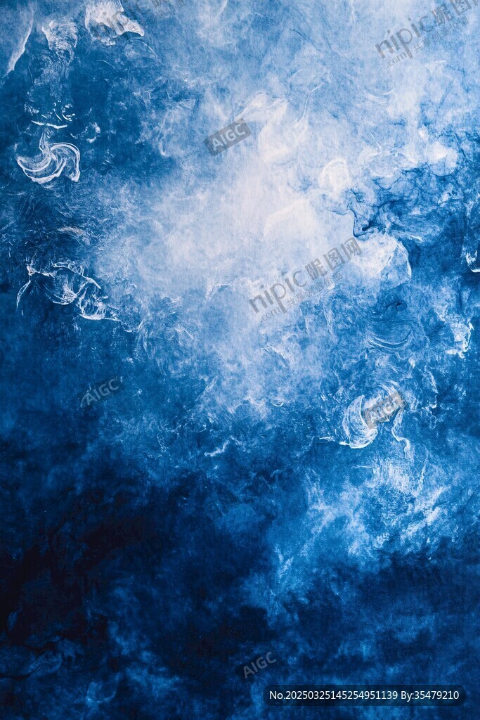 梦幻蓝色水墨纹理背景