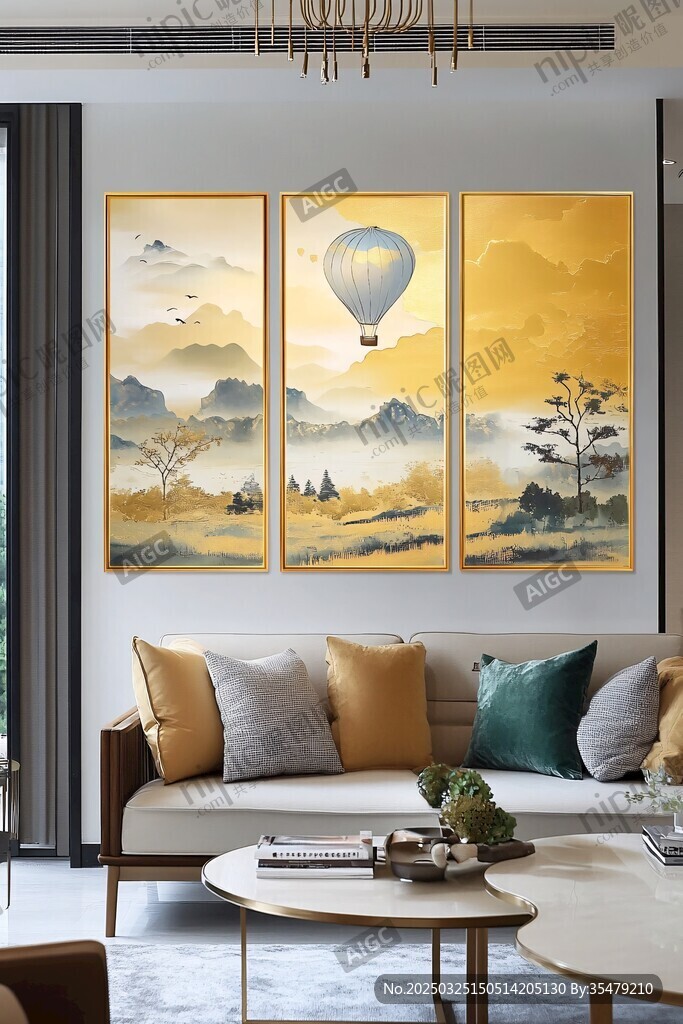 客厅三联画 营造温馨氛围
