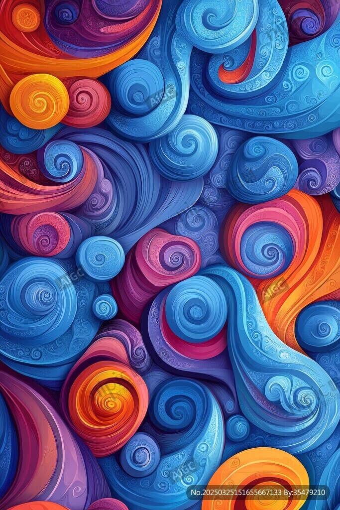 梦幻炫彩流体旋涡图案