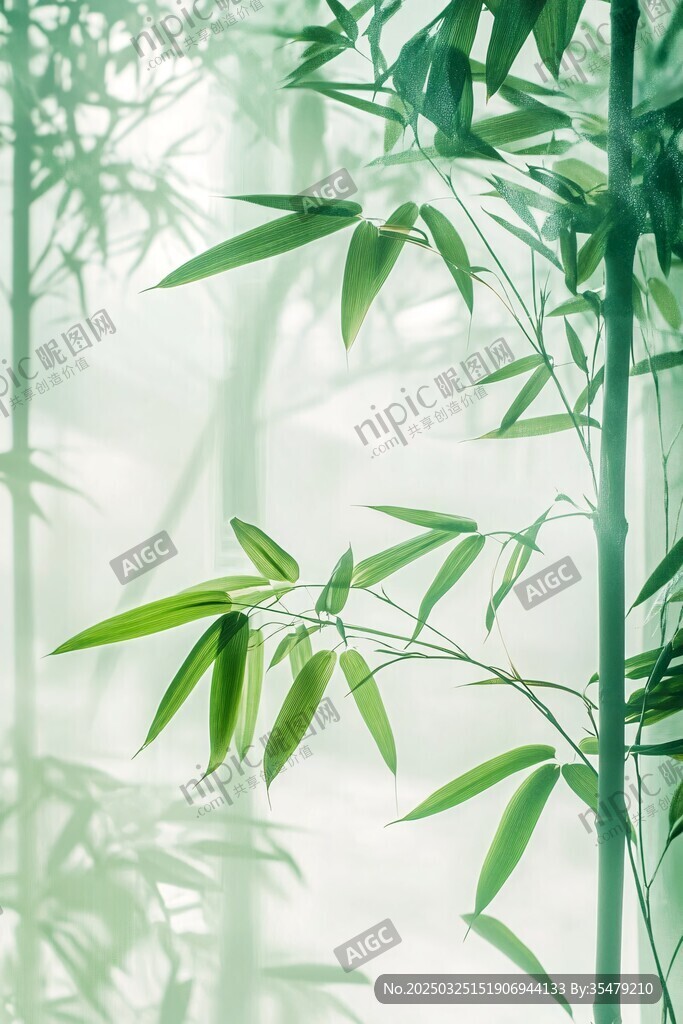 雾中翠竹韵