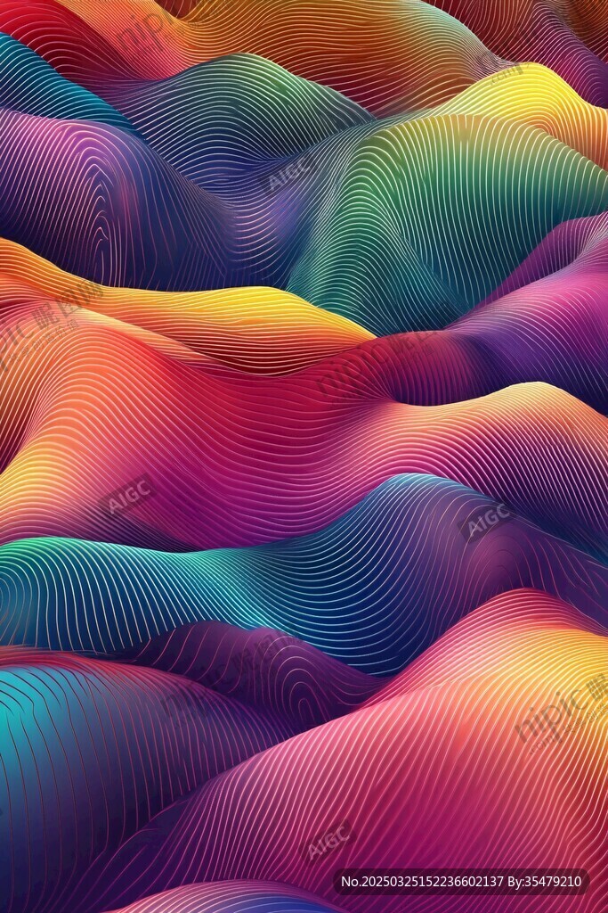 梦幻多彩波浪纹理背景
