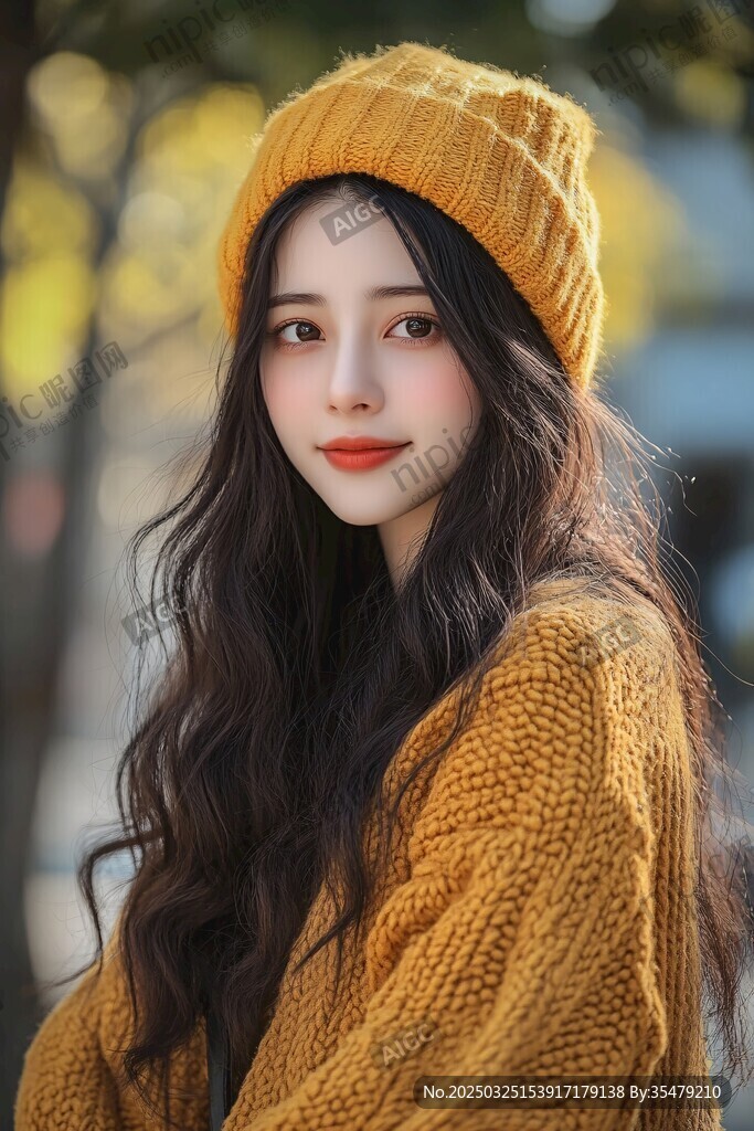 秋日暖系少女的温柔瞬间
