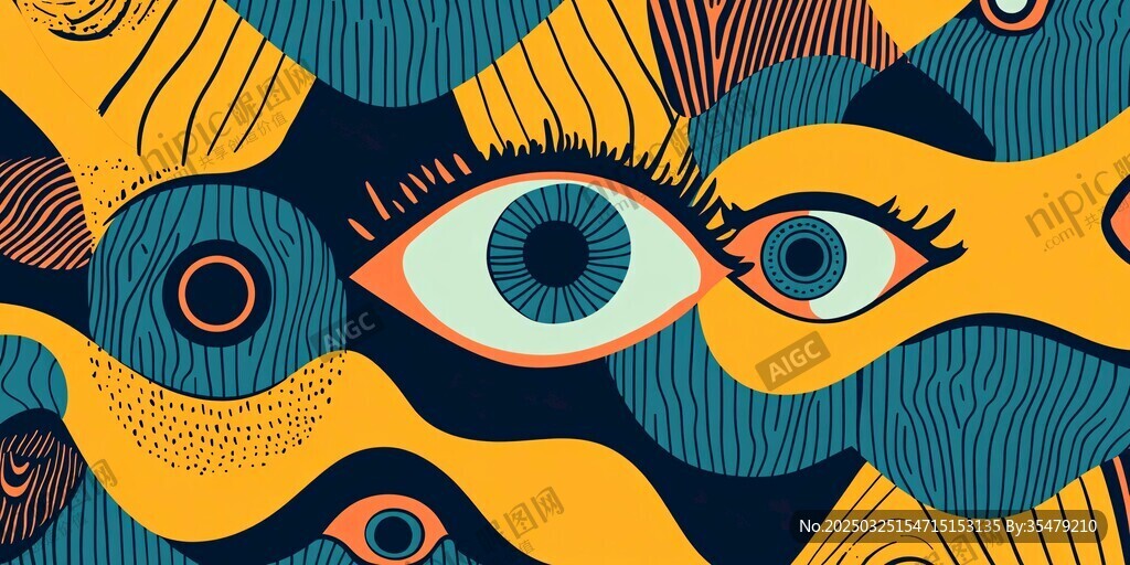 抽象眼纹图案艺术插画