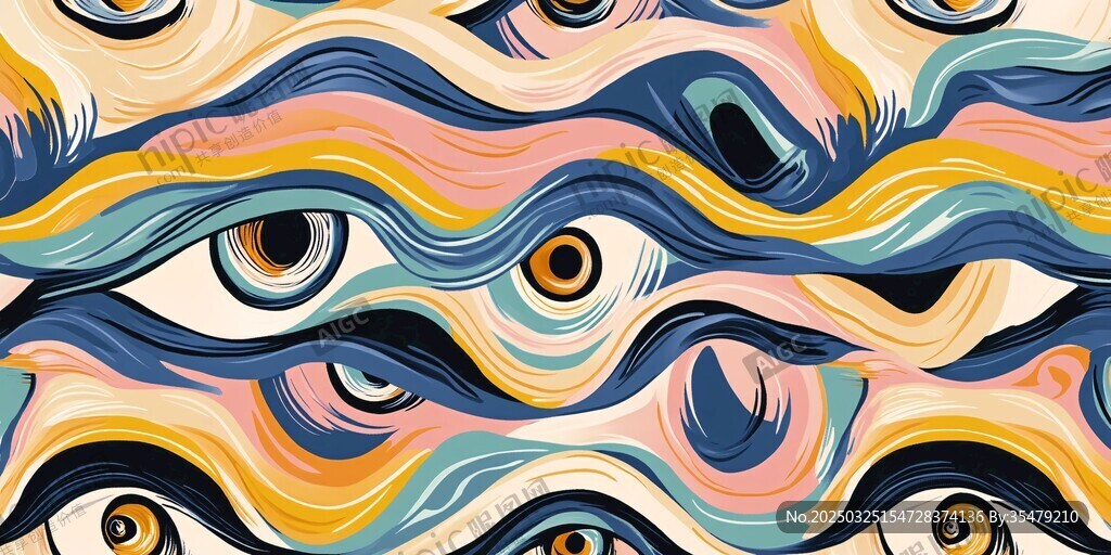 梦幻眼波抽象艺术图案