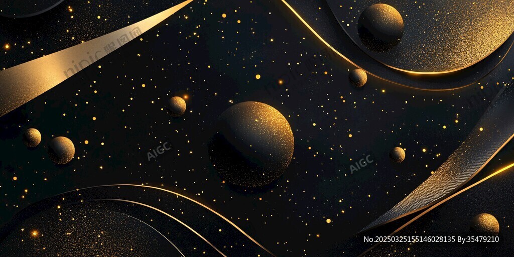 黑金宇宙风抽象背景图