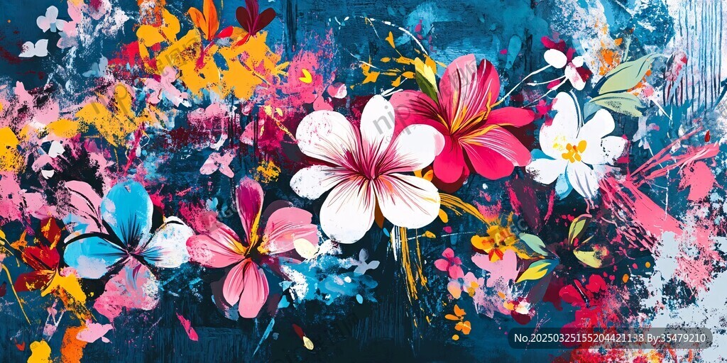 缤纷花卉艺术画作