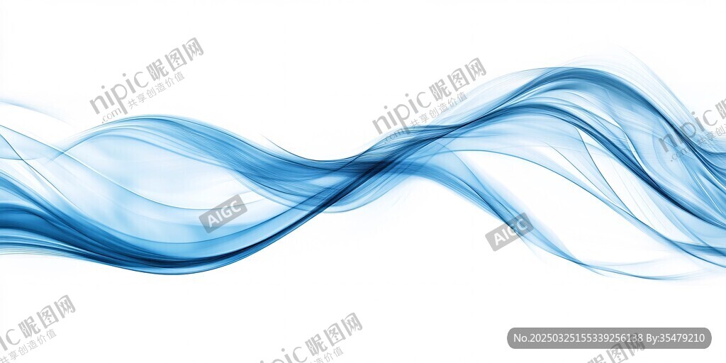 蓝色动感飘逸线条背景图