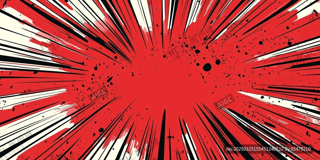 红色放射状爆炸风格背景图