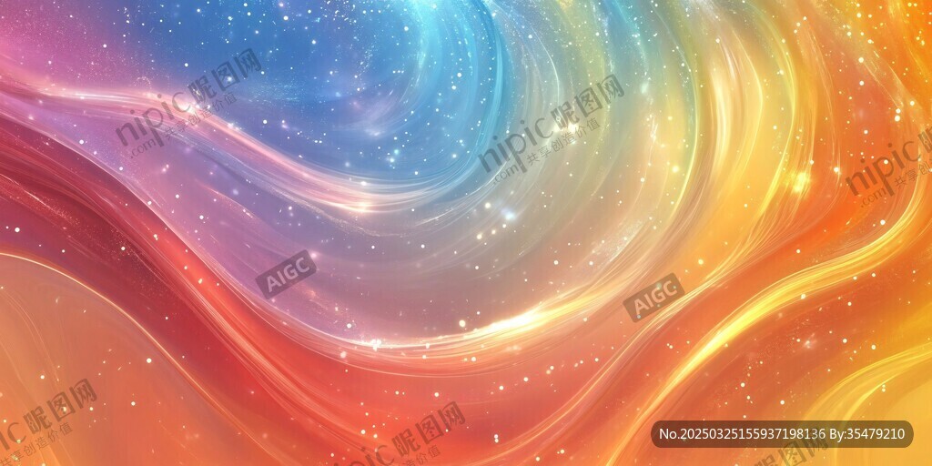 梦幻炫彩流动星空背景图