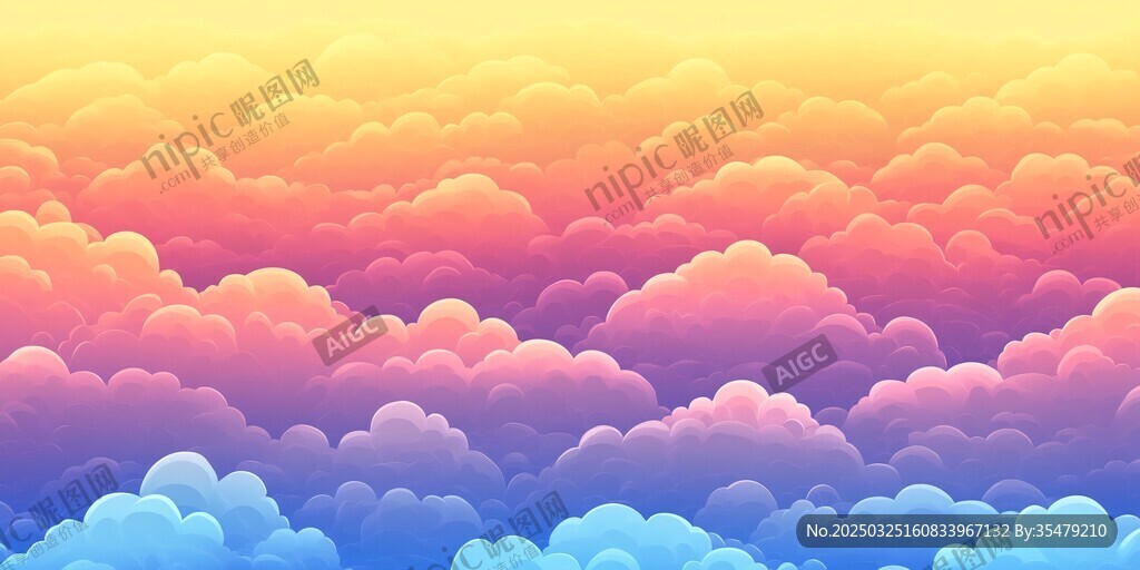 梦幻多彩云海背景图
