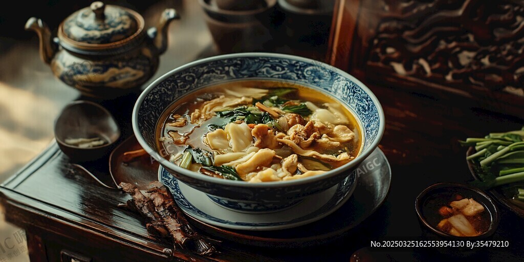 中式传统美食之丰盛汤面