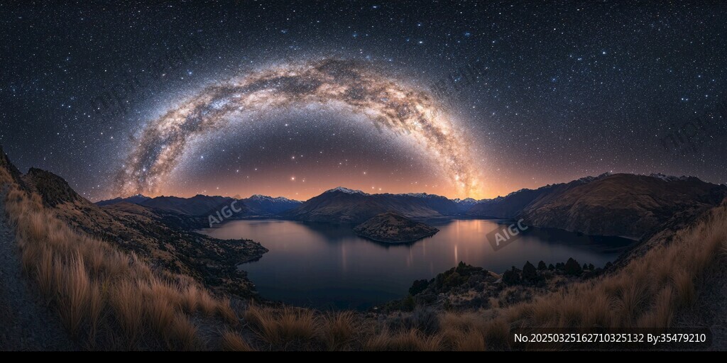 壮丽星空下的静谧山水