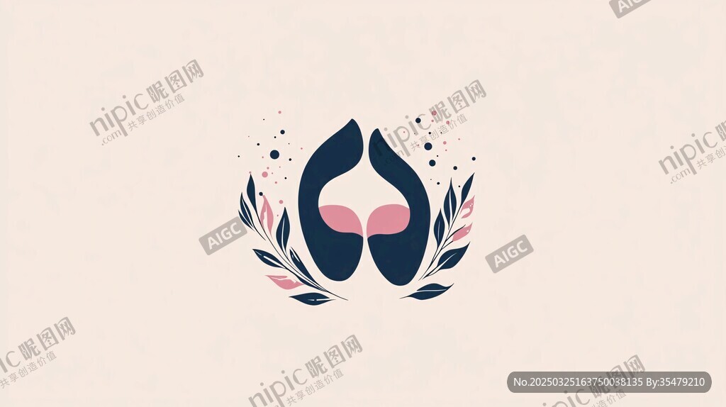 女性主题简约抽象标志图案
