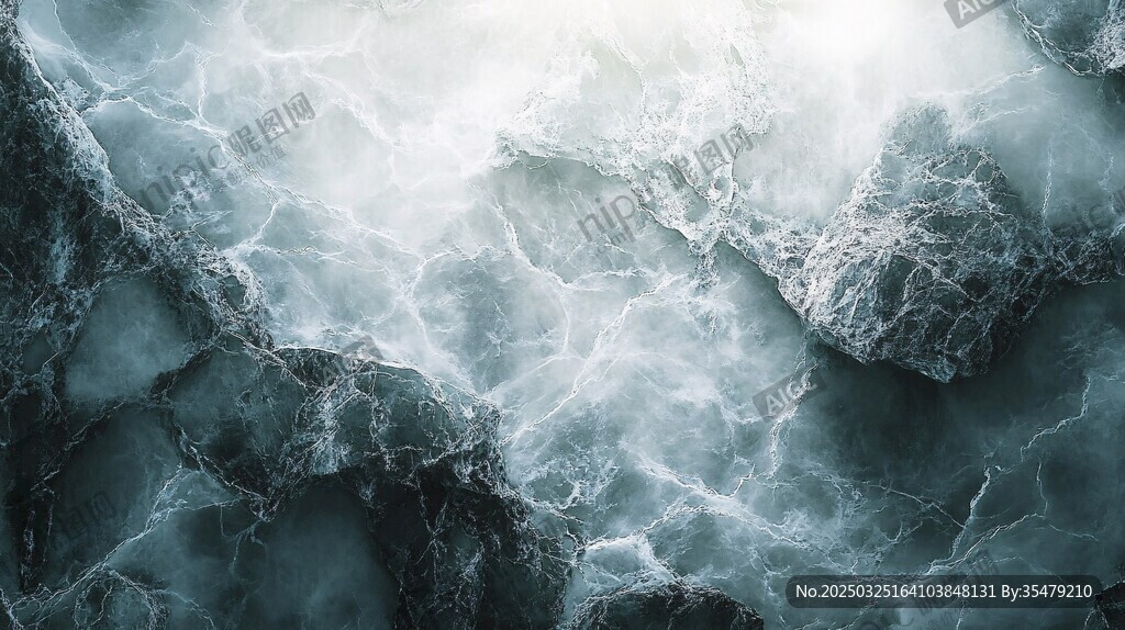 汹涌澎湃的海浪景观