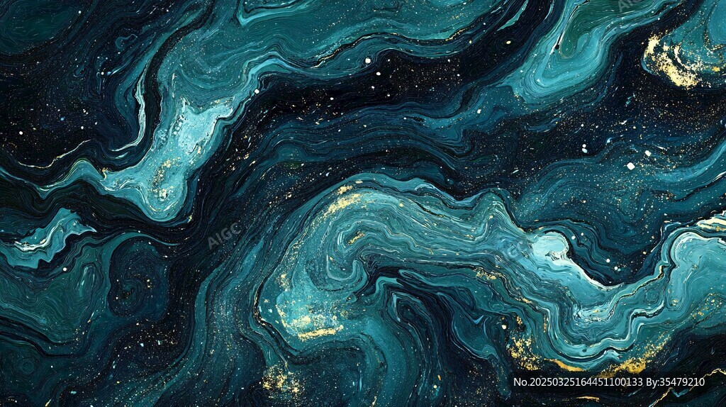 梦幻蓝金流体艺术纹理