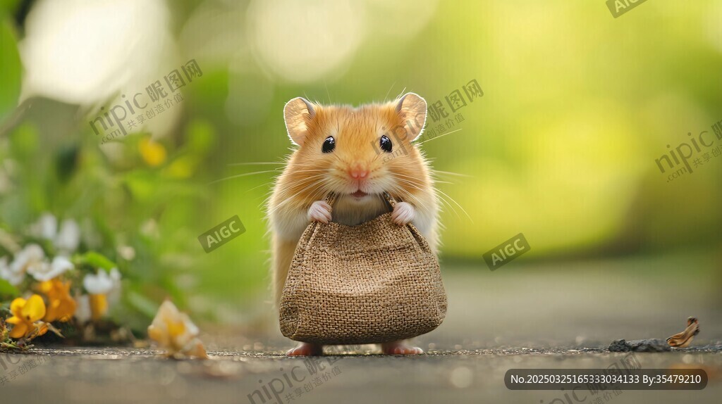 小仓鼠抱袋超萌瞬间