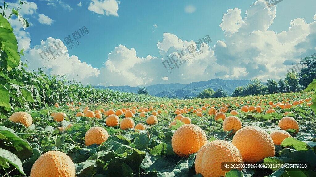 田园南瓜地 清新自然景象