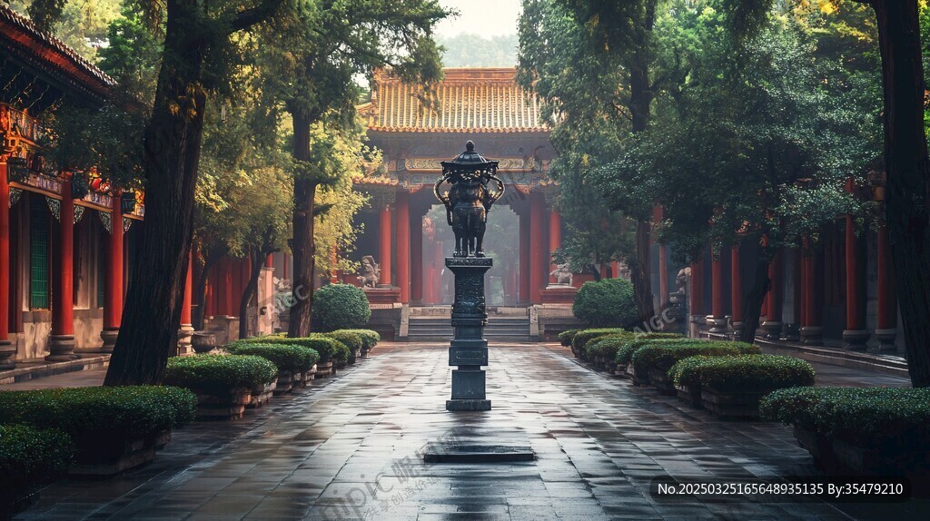 古雅庭院中的静谧景致