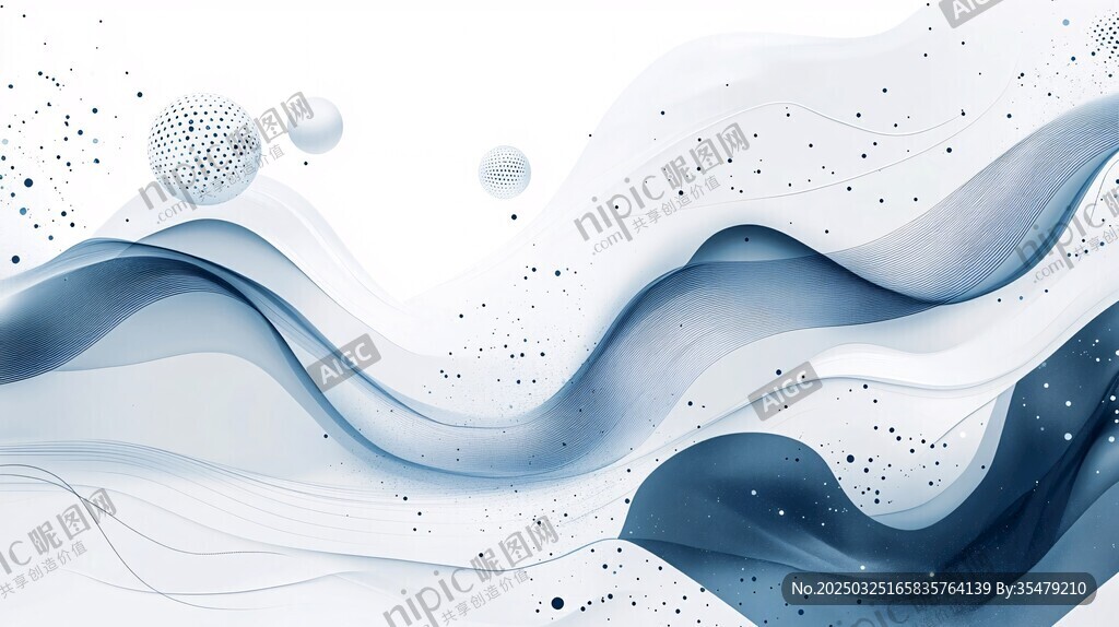 蓝白流体渐变抽象背景图