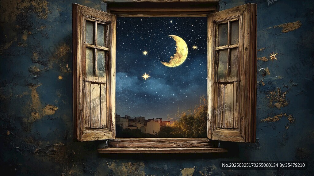 推开窗 邂逅梦幻月夜