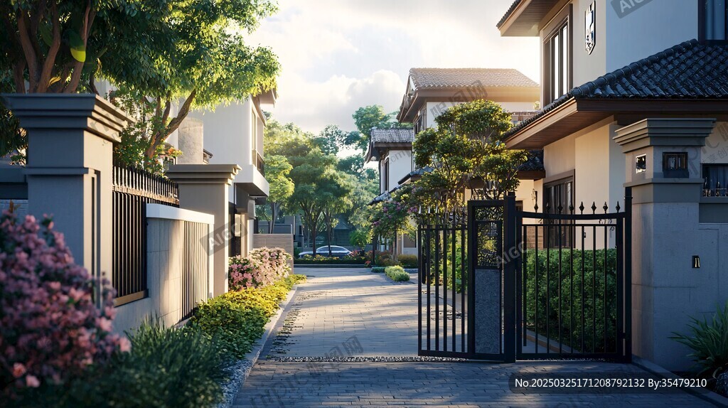 宁静优雅的别墅住宅区