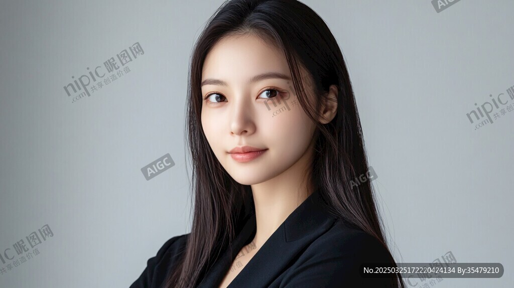 干练黑衣女子优雅肖像
