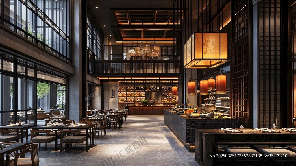 中式风格餐厅内部优雅景致
