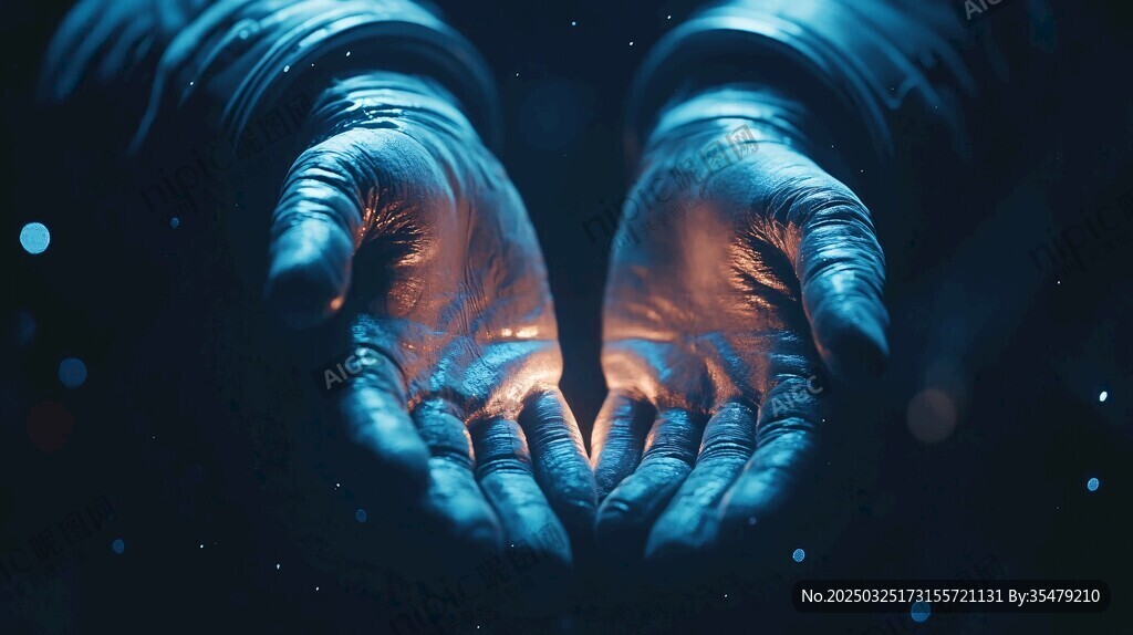 双手捧微光 梦幻氛围感