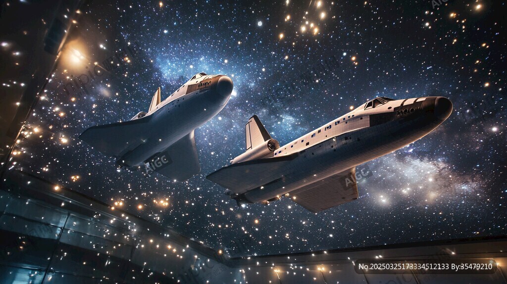 星际遨游 航天飞机梦幻场景
