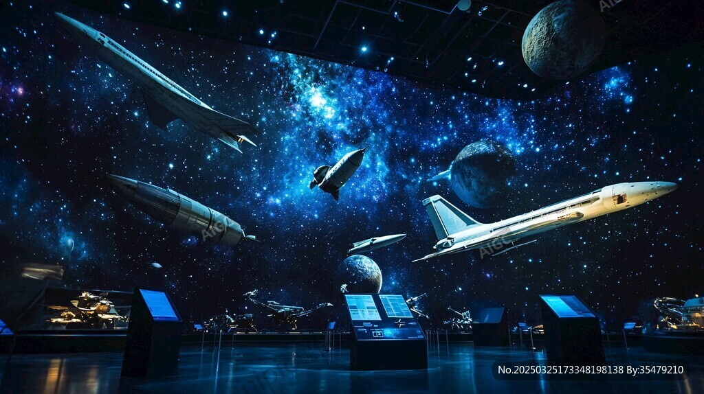 星际航空展品展示奇幻空间