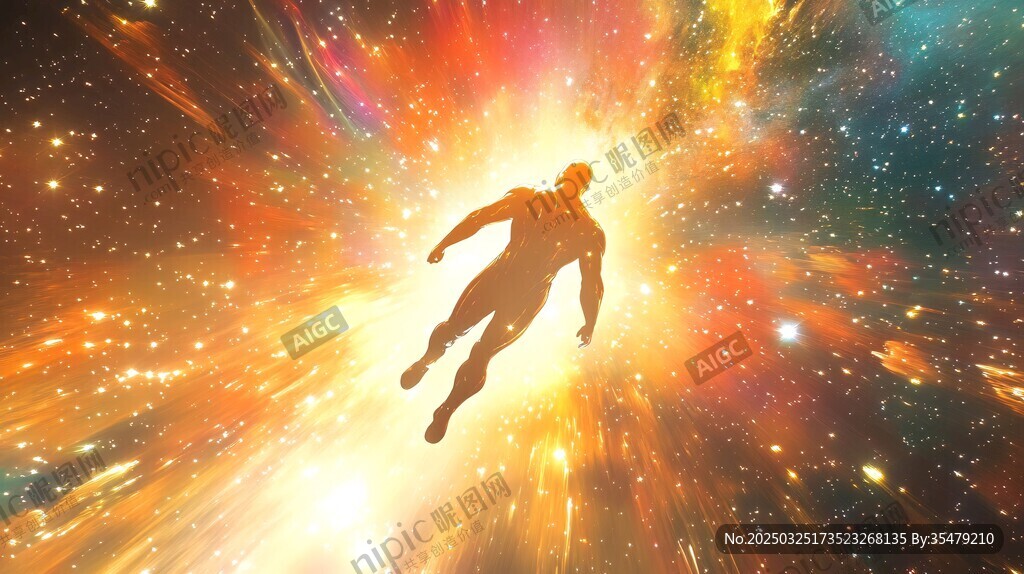 太空超人穿梭绚烂星芒