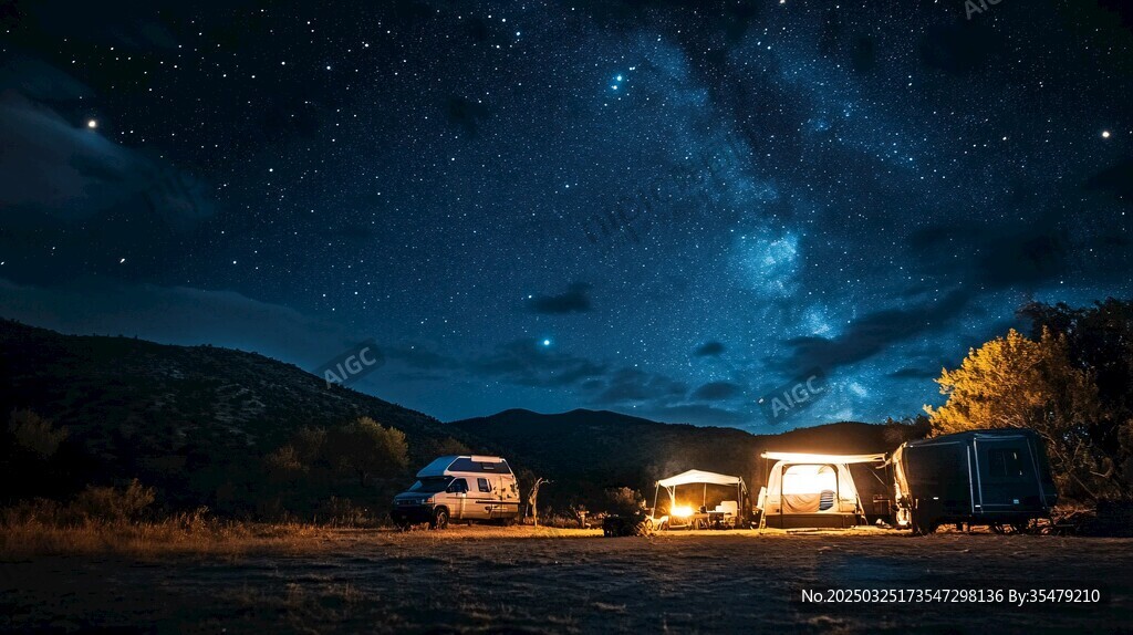 星空下的露营美好时光